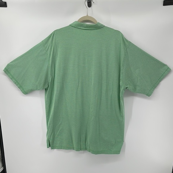 Fairway & Greene Green&White Striped Polo Shirt Classic Comfort Size X-Large - Picture 7 of 12